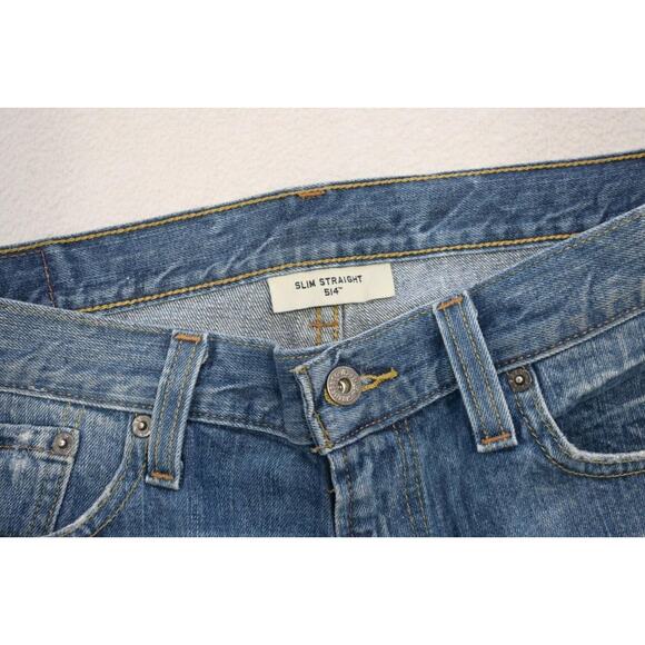 Levi's 514 Slim Straight Fit Rugged Denim Blue Jeans Mens Size 34 x 34 - Picture 7 of 9